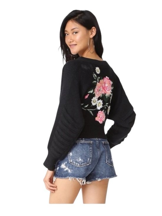 Wildfox Sweaters - new Wildfox ❤︎ Secret Garden Floral Embroidered Knit Cardigan Sweater ❤︎ Black